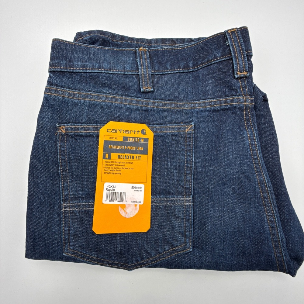 Carhartt Relaxed Fit 5-Pocket Jeans Mens 40x32 NWT BD5119-M